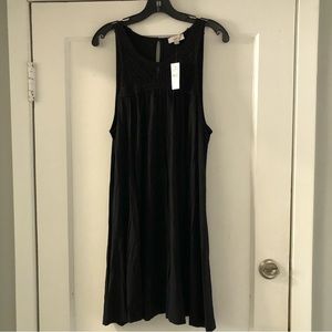 NWT - Loft Outlet Crochet Yoke Black Swing Dress